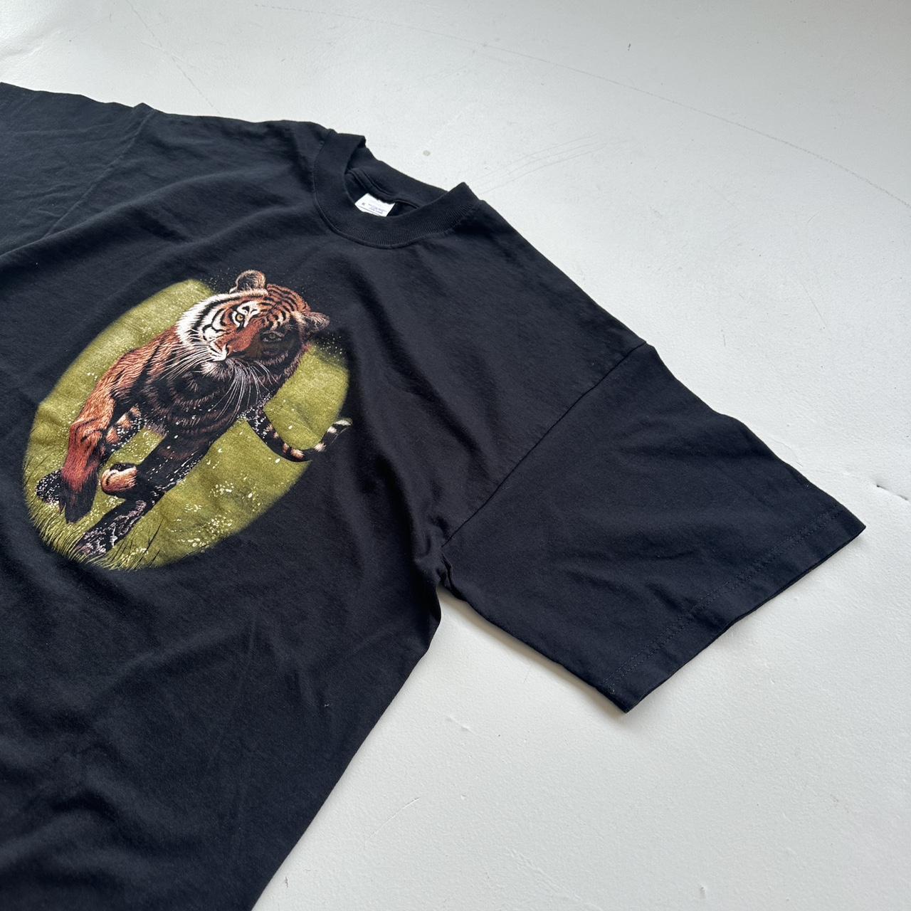 Black Tiger 90s Vintage Animal Wildlife T-shirt - XL