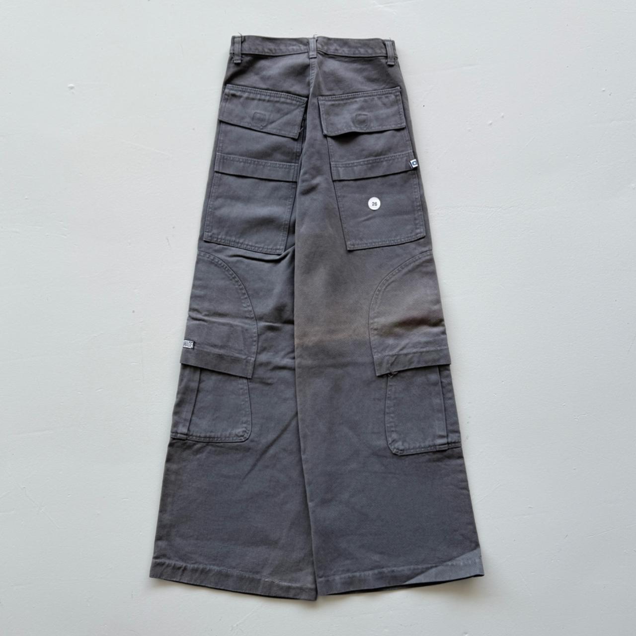 Grey Criminal Damage Cotton Y2K Vintage 00s Wide Leg Cargo's - 26” x 32”