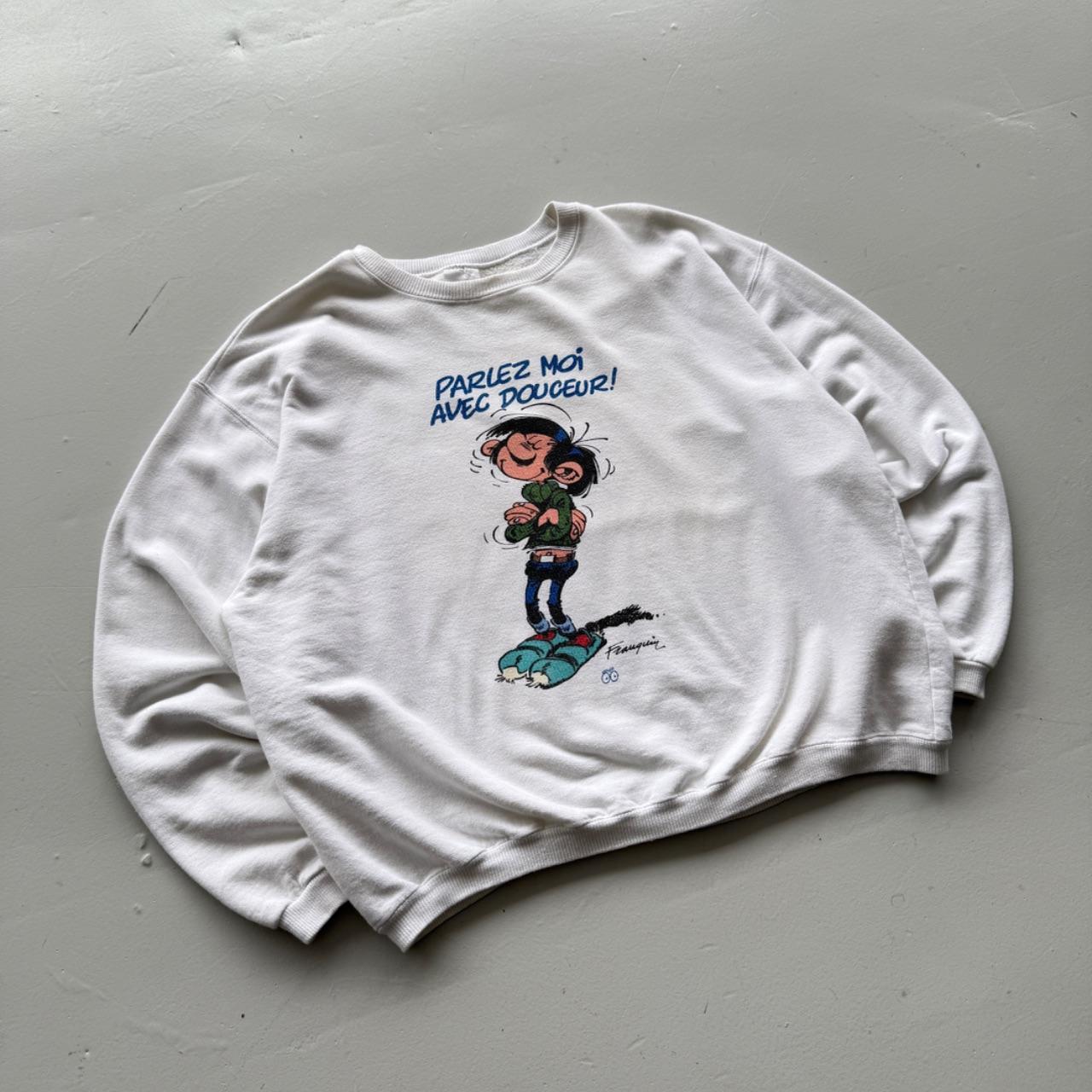 White French Cartoon 90s Vintage Graphic Sweatshirt - Small