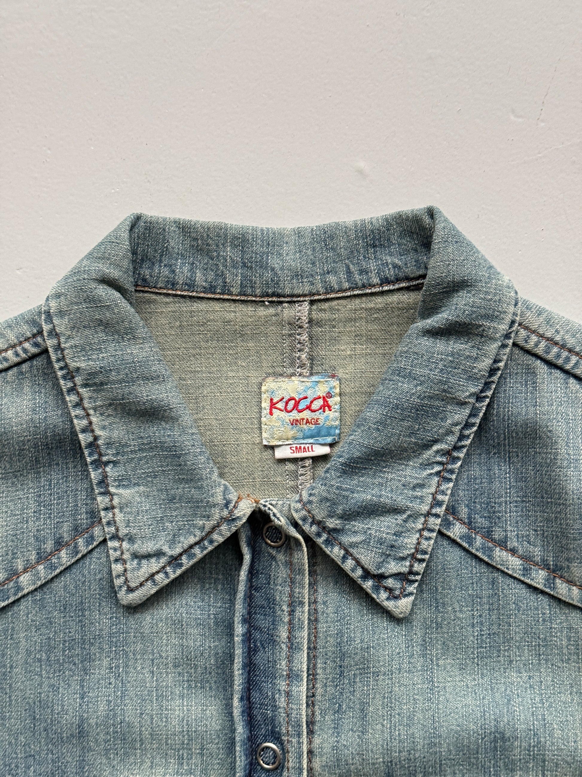 Light Blue Kocca 00's Vintage Y2K Maxi Denim Dress - Small