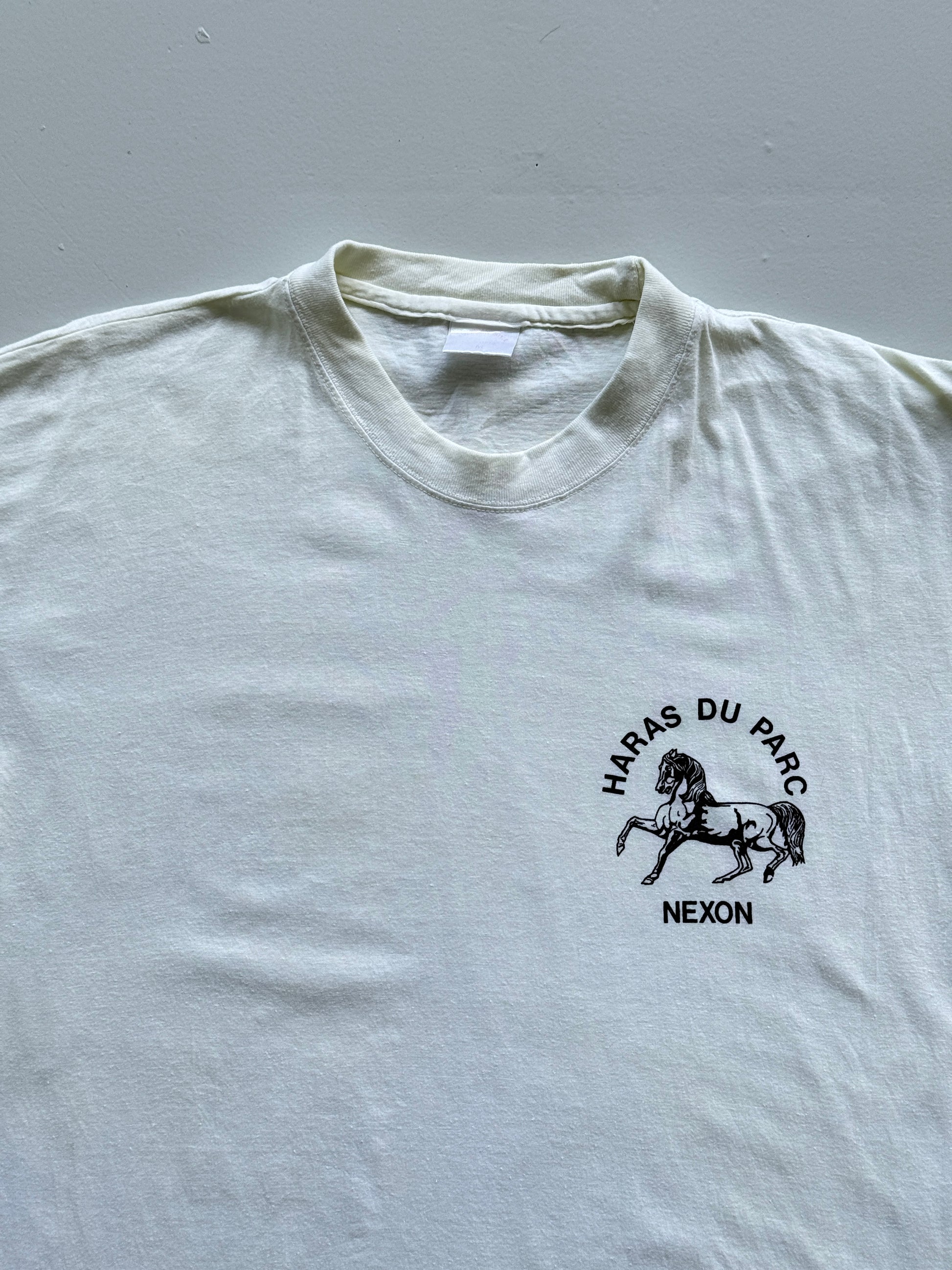 Yellow Haras Du Parc 90's Vintage SingleHorse Graphic T-Shirt - Medium