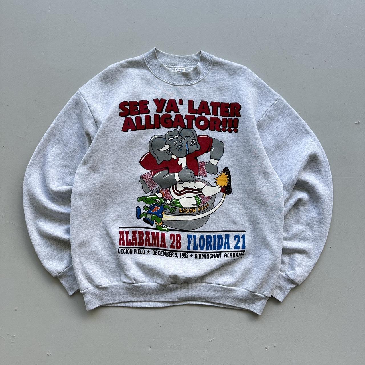 Grey Alabama Crimson Tide Floirda Gators Vintage 90s Sweatshirt - Large