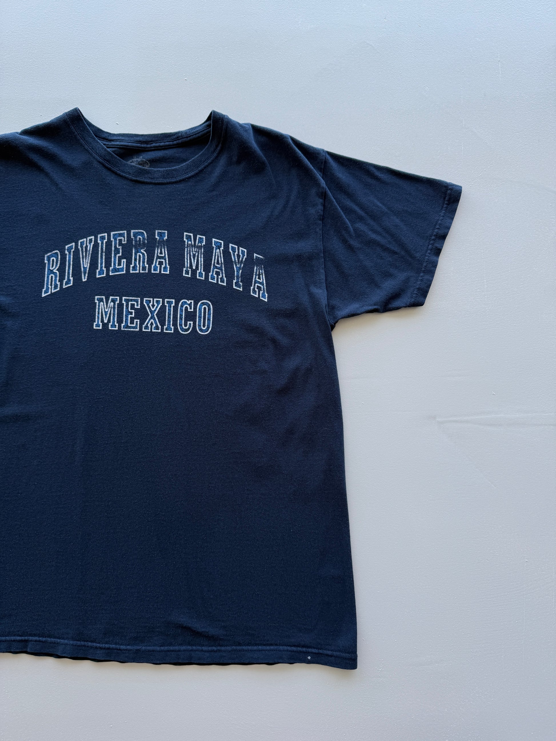 Navy Riviera Maya Mexico Vintage Graphic T-Shirt - Medium