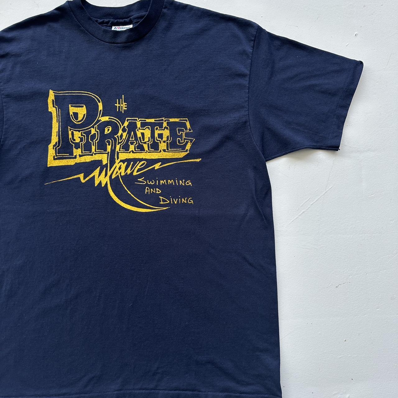 Navy Pirate University Vintage 80's T-shirt - XL