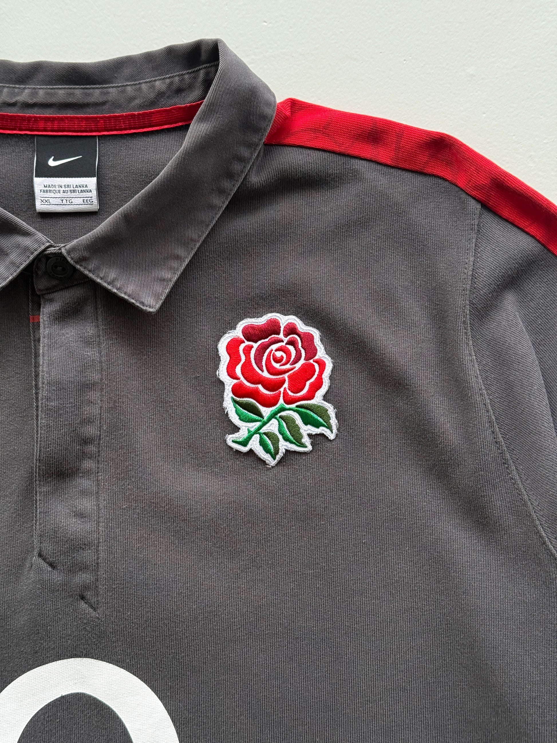 Nike England O2 03/04 Away Long Sleeve Rugby Polo Jersey - XL