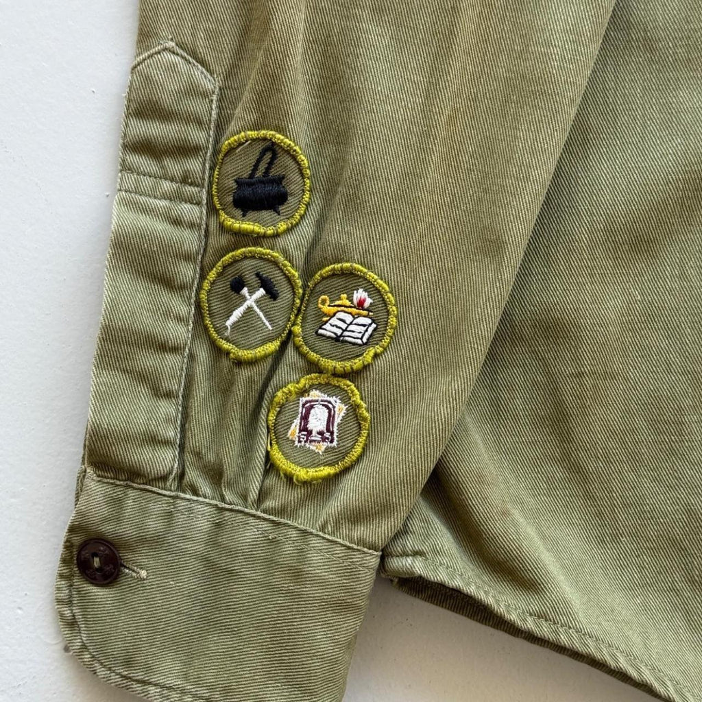 Khaki Boy Scouts Sanforized 60's Button-Up Shirt - Small (8)