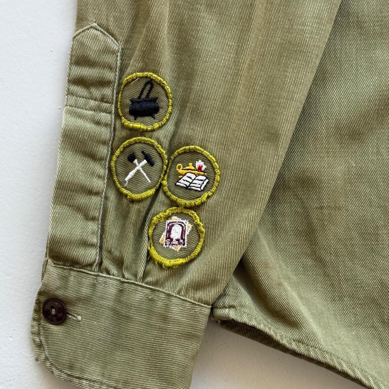 Khaki Boy Scouts Sanforized 60's Button-Up Shirt - Small (8)