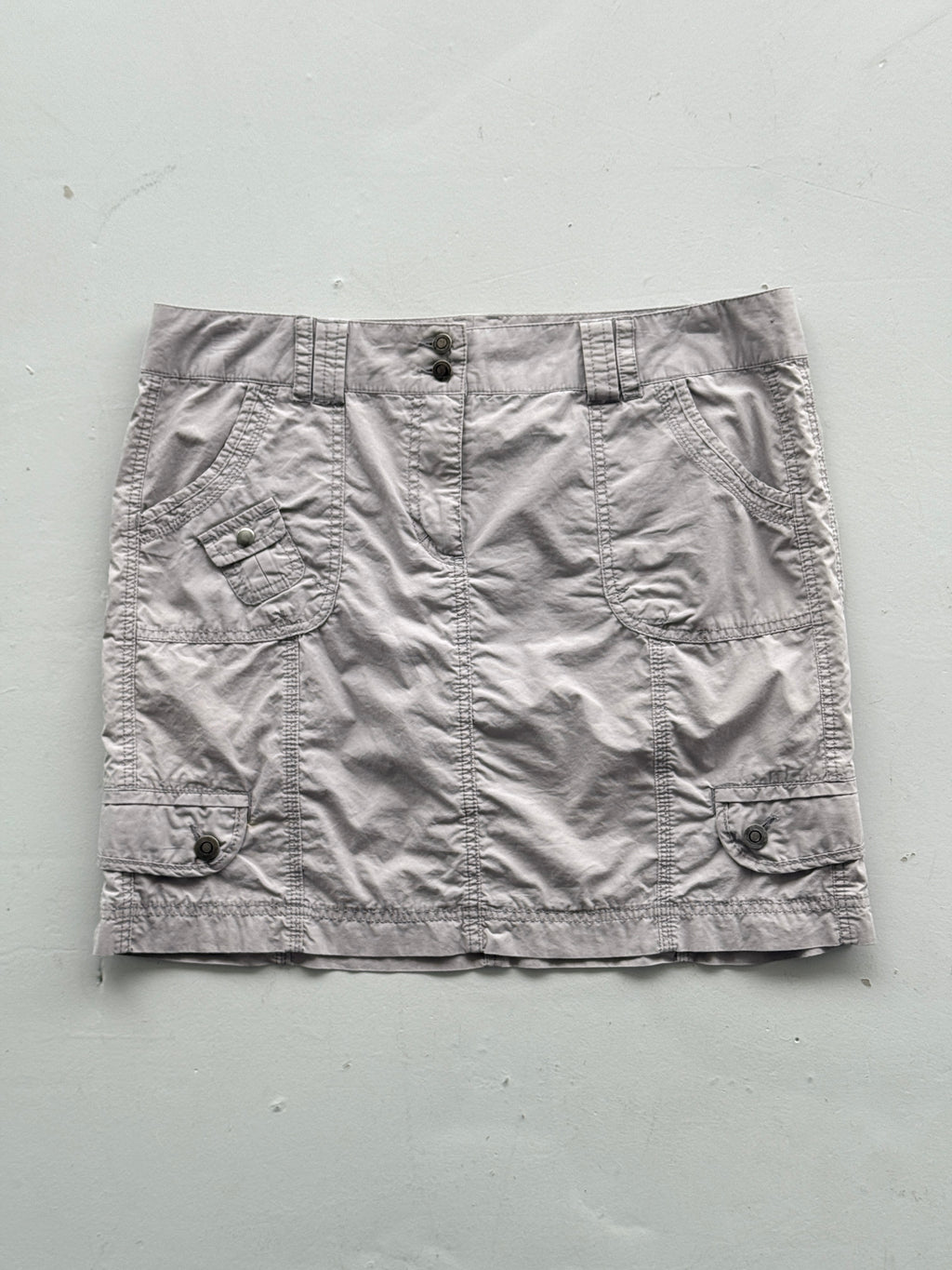 Grey Just for You 00's Vintage Y2K Cargo Mini Skirt - Large