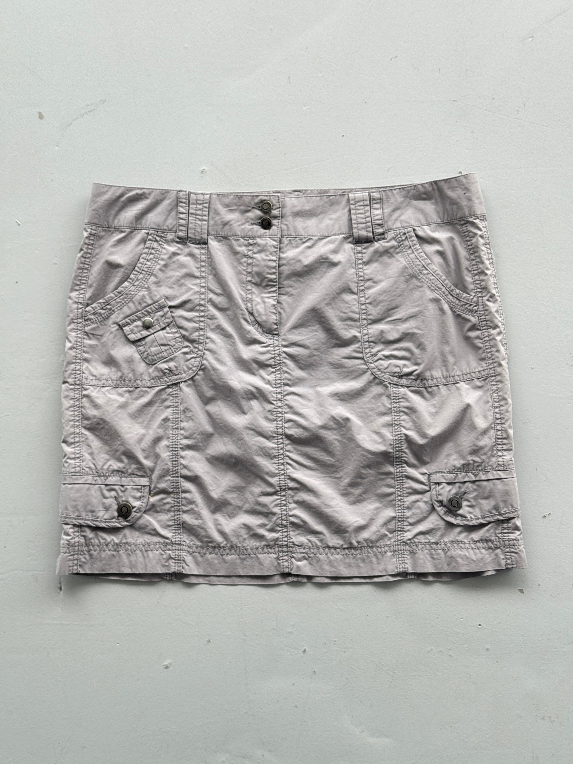 Grey Just for You 00's Vintage Y2K Cargo Mini Skirt - Large