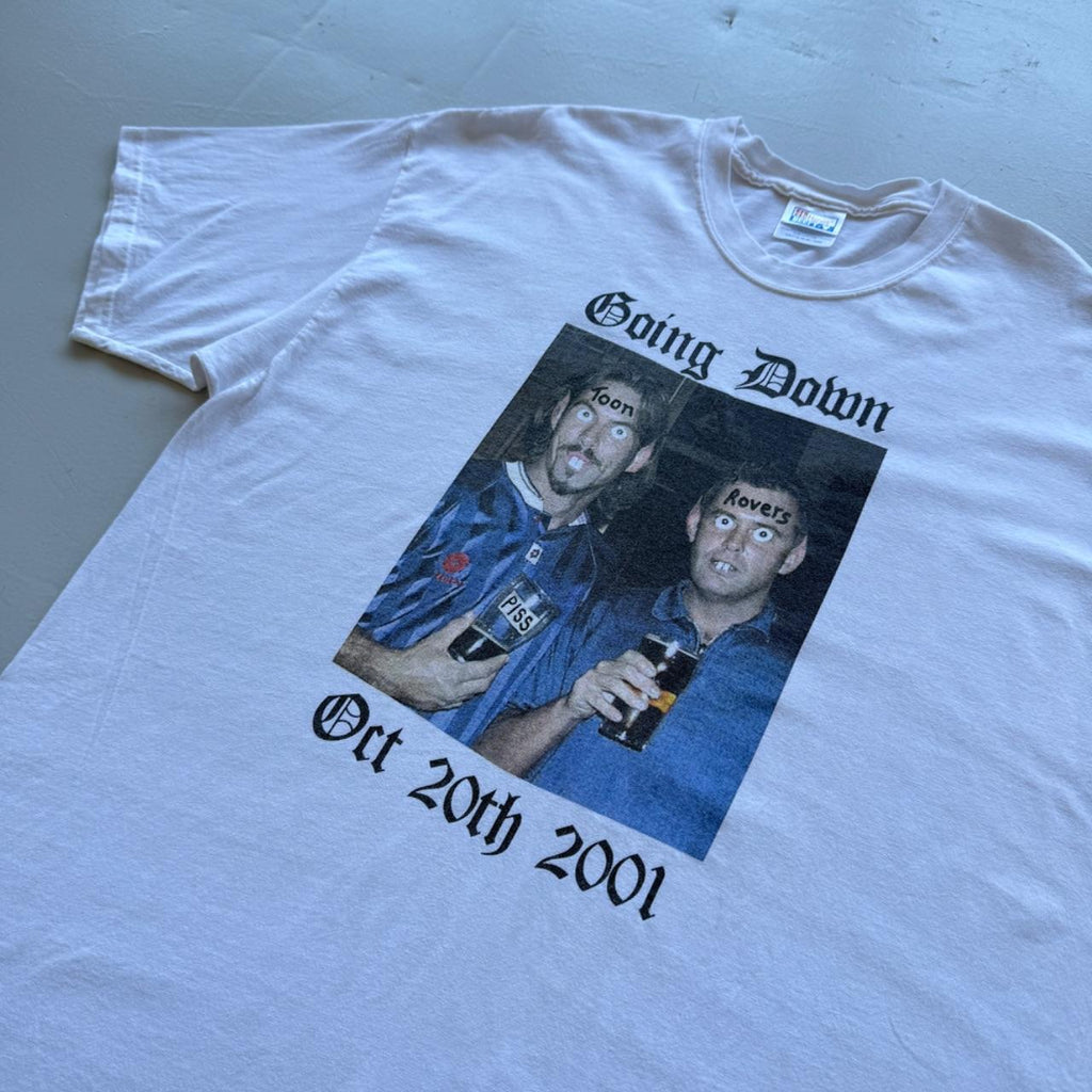 White Newcastle Stag 00s Vintage Graphic T-Shirt - Large