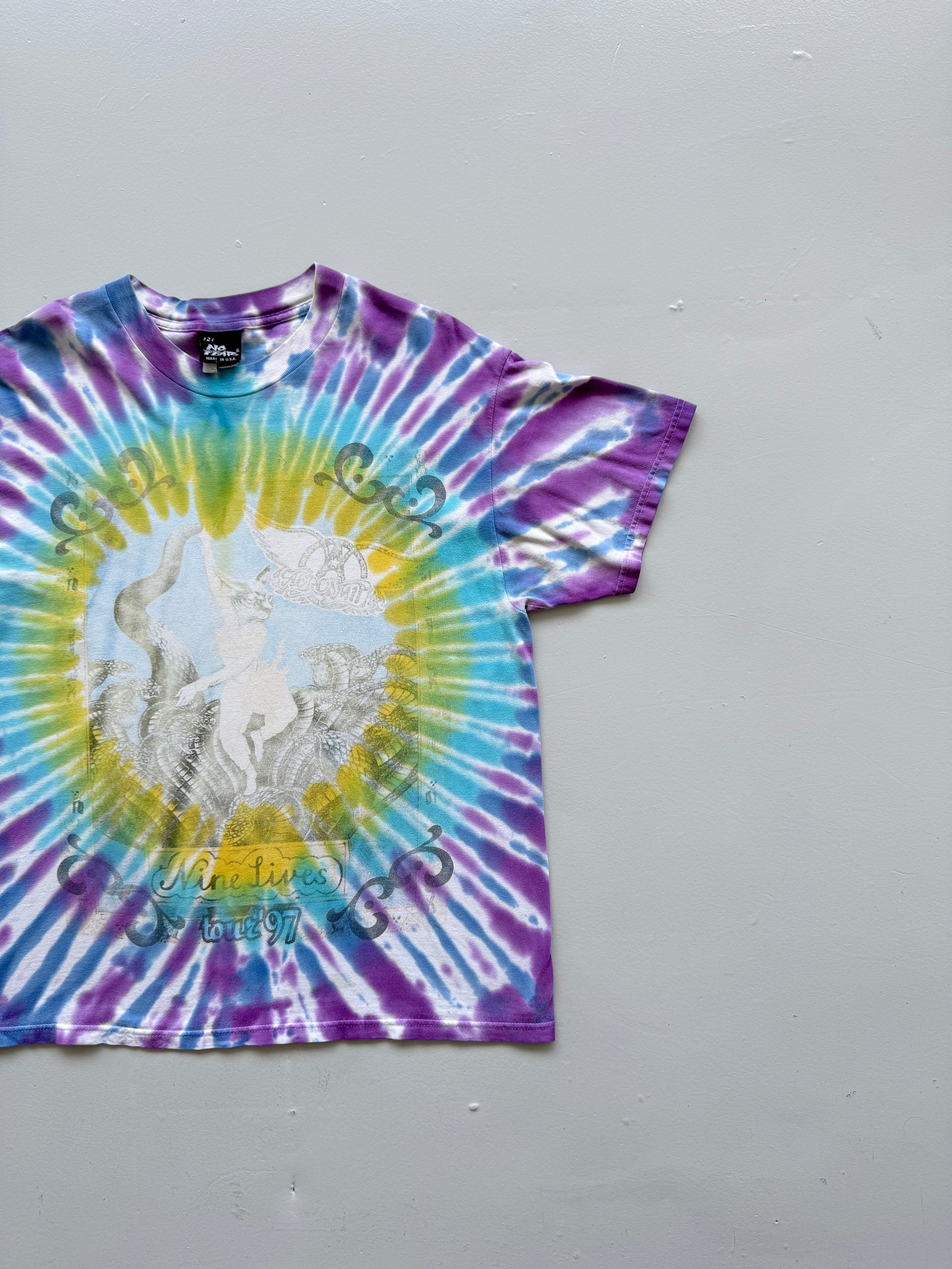 Blue Tie-Dye Aerosmith 90's Vintage Graphic Band T-Shirt - XL