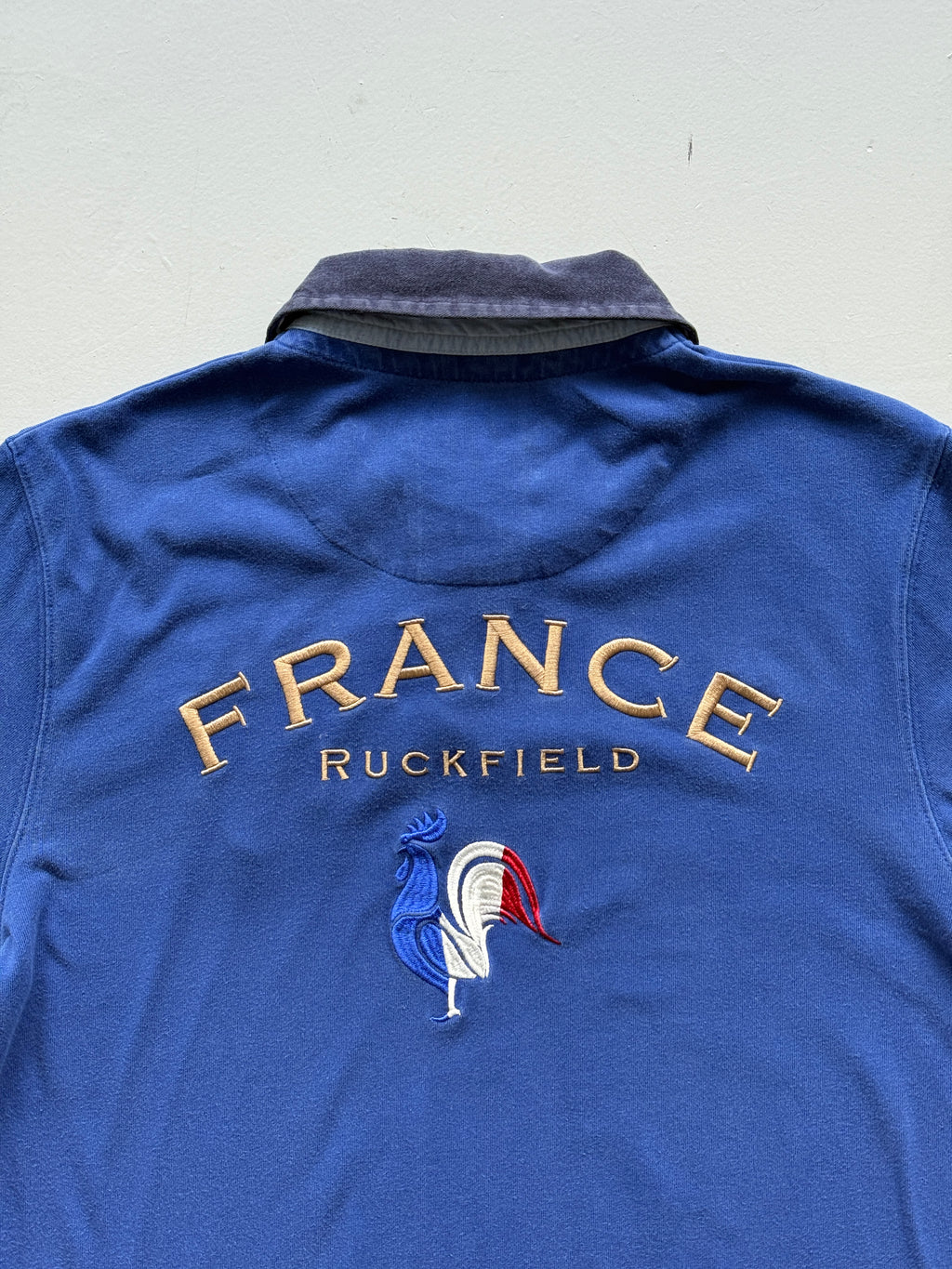 Blue France 00's Vintage Long Sleeve Polo Jersey - Medium