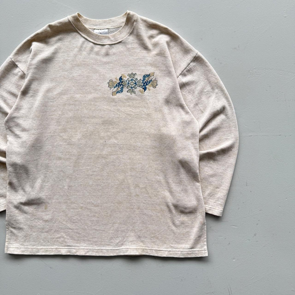 Cream Gold Rush 90’s Vintage Skate Style Sweatshirt - Medium
