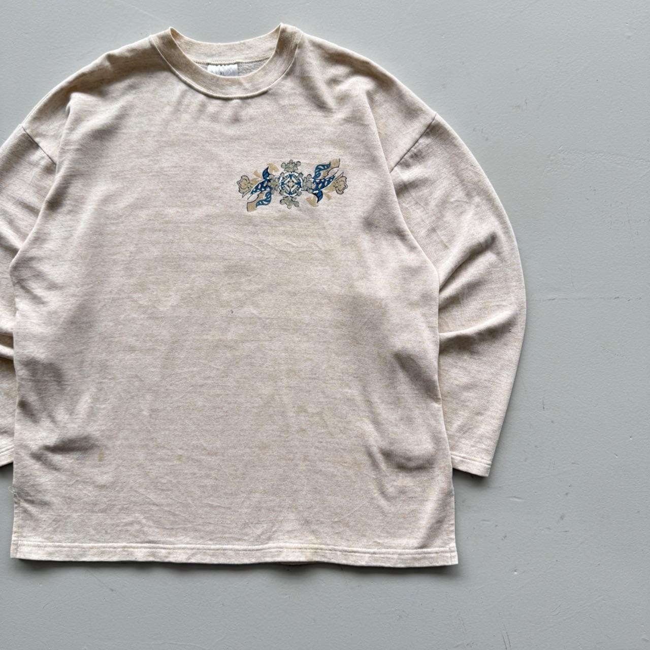 Cream Gold Rush 90’s Vintage Skate Style Sweatshirt - Medium