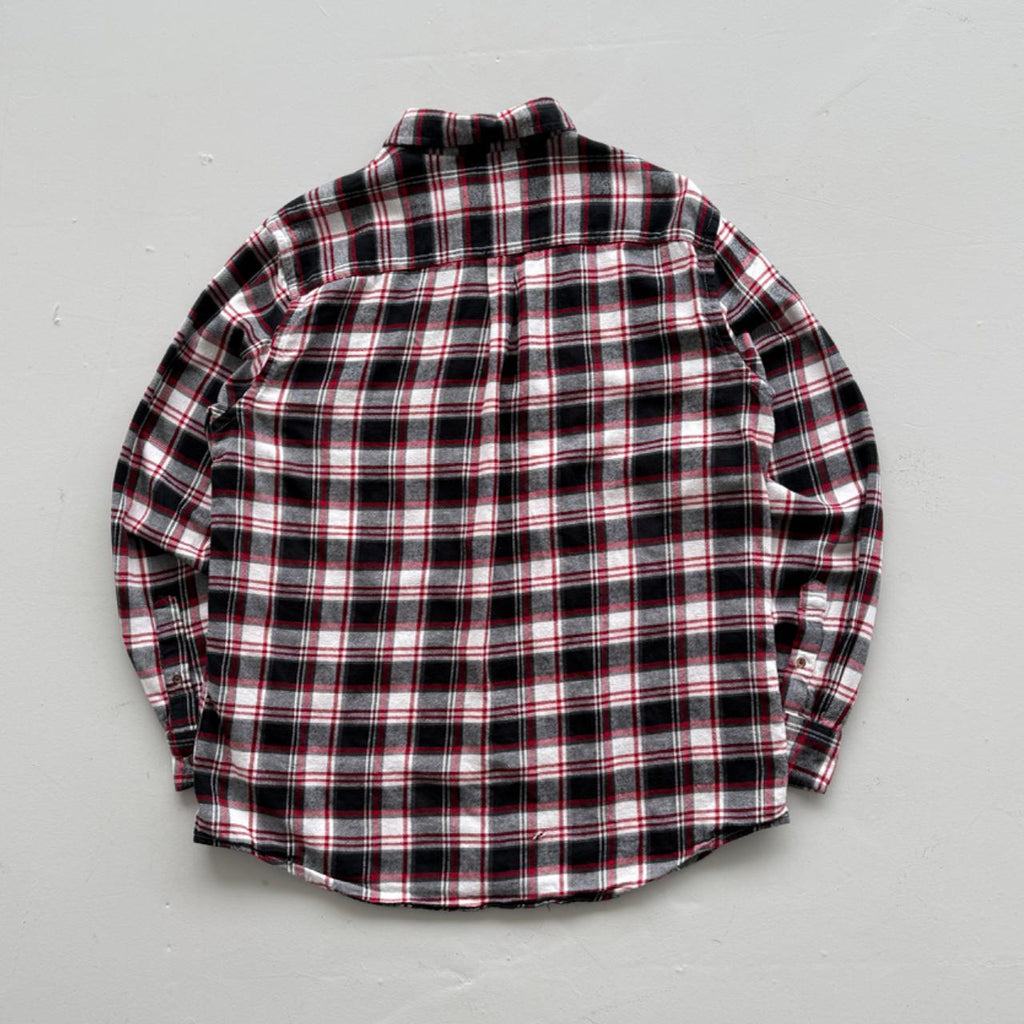 Red and Black Checkered Chaps 90s Vintage Long Sleeve Shirt - Large