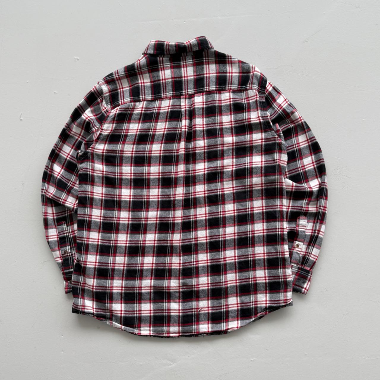 Red and Black Checkered Chaps 90s Vintage Long Sleeve Shirt - Large