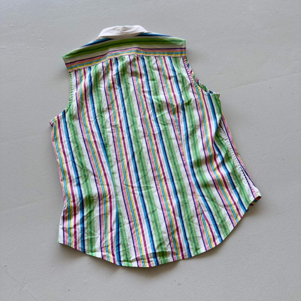 Striped Ralph Lauren Golf Vintage Y2K Sleeveless Shirt - Womens Size XS