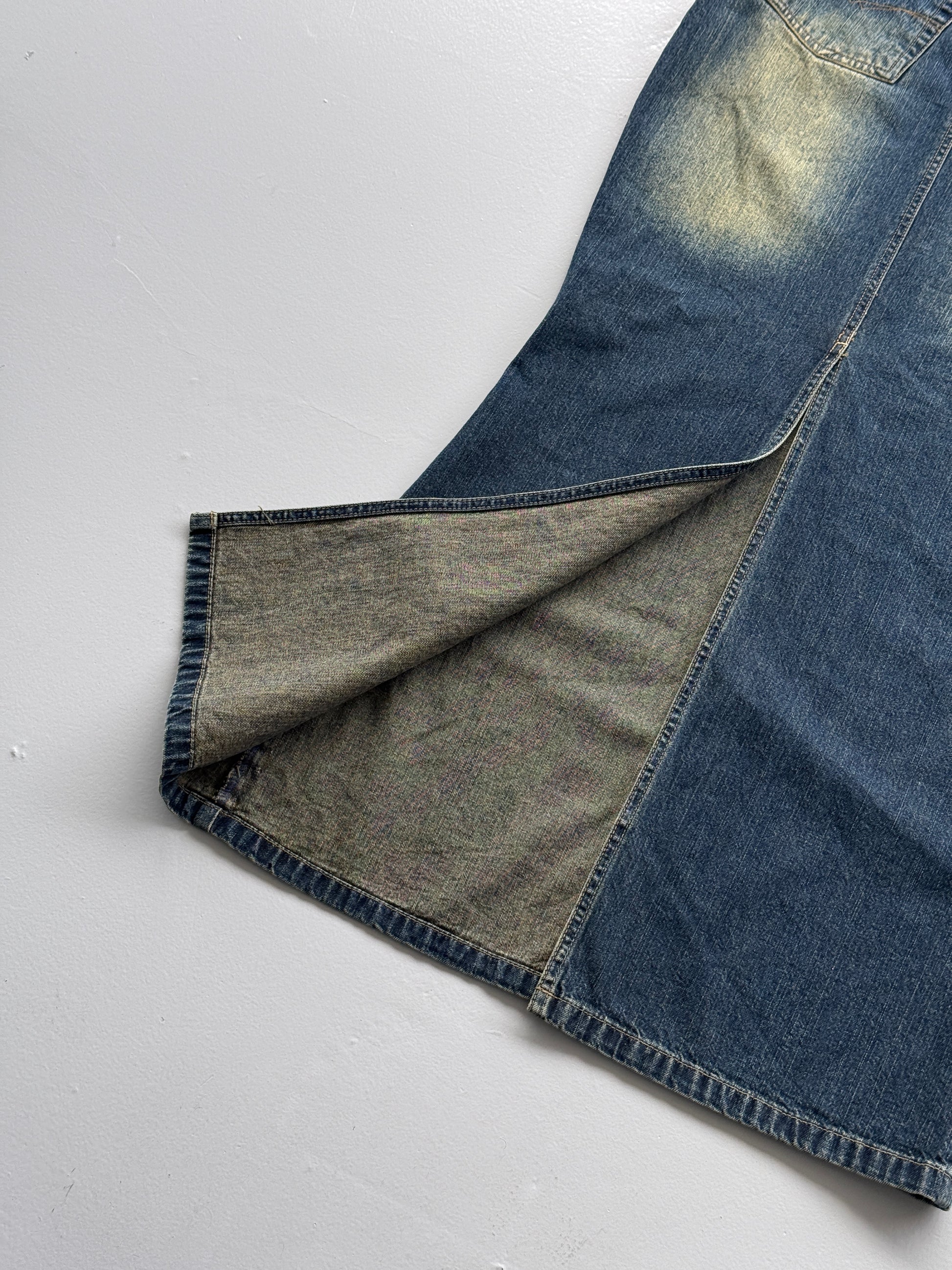 Mid Blue Jeanology 00's Vintage Y2K Faded Maxi Skirt - Size 4