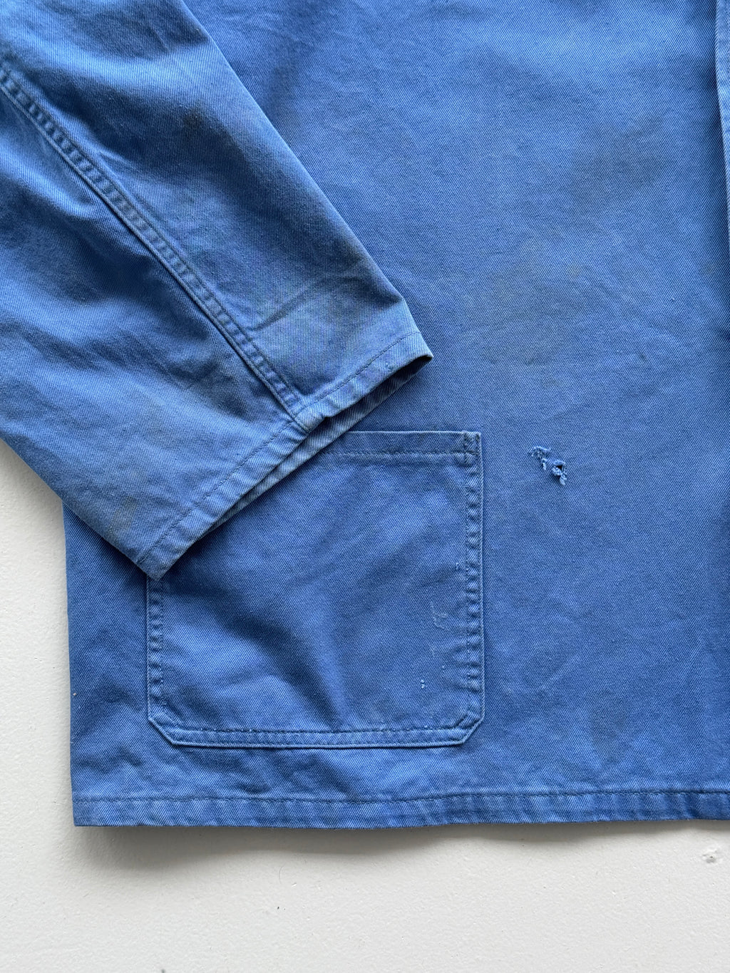 Blue French Chore Jacket 80's Vintage Workwear Jacket - XL