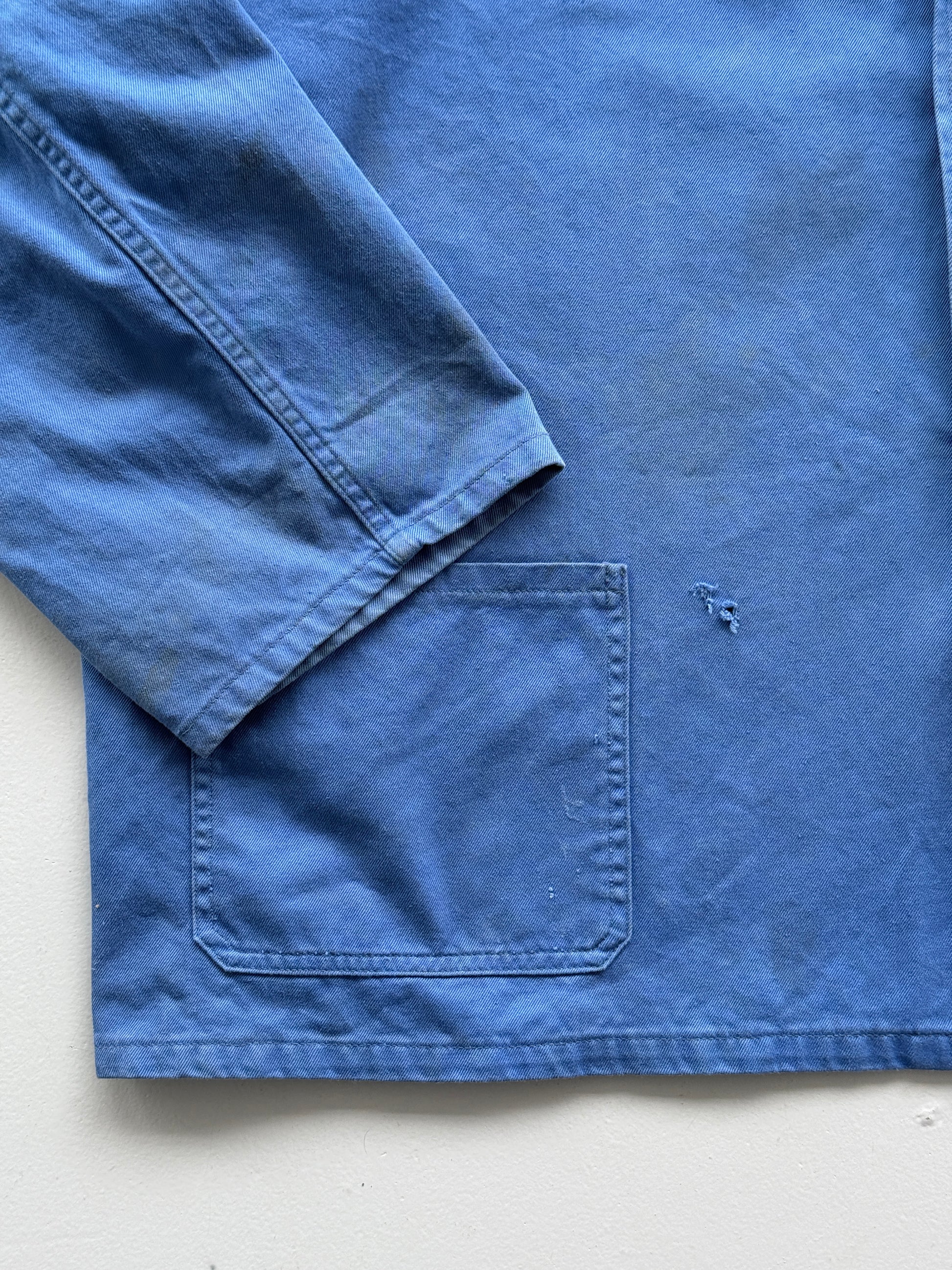 Blue French Chore Jacket 80's Vintage Workwear Jacket - XL