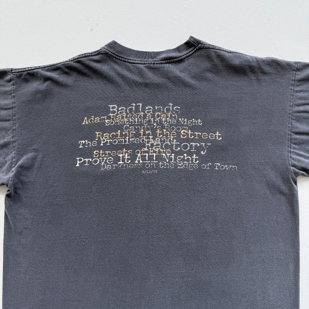 Black Bruce Springsteen Darkness on the Edge of Town 90s Vintage Graphic T-Shirt - XL