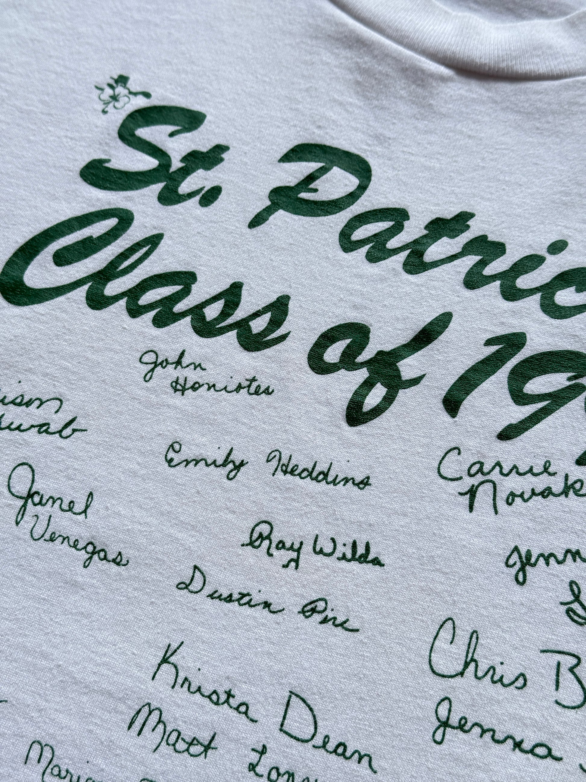 White Saint Patricks 90's Vintage Single Stitch Graphic T-Shirt - Small
