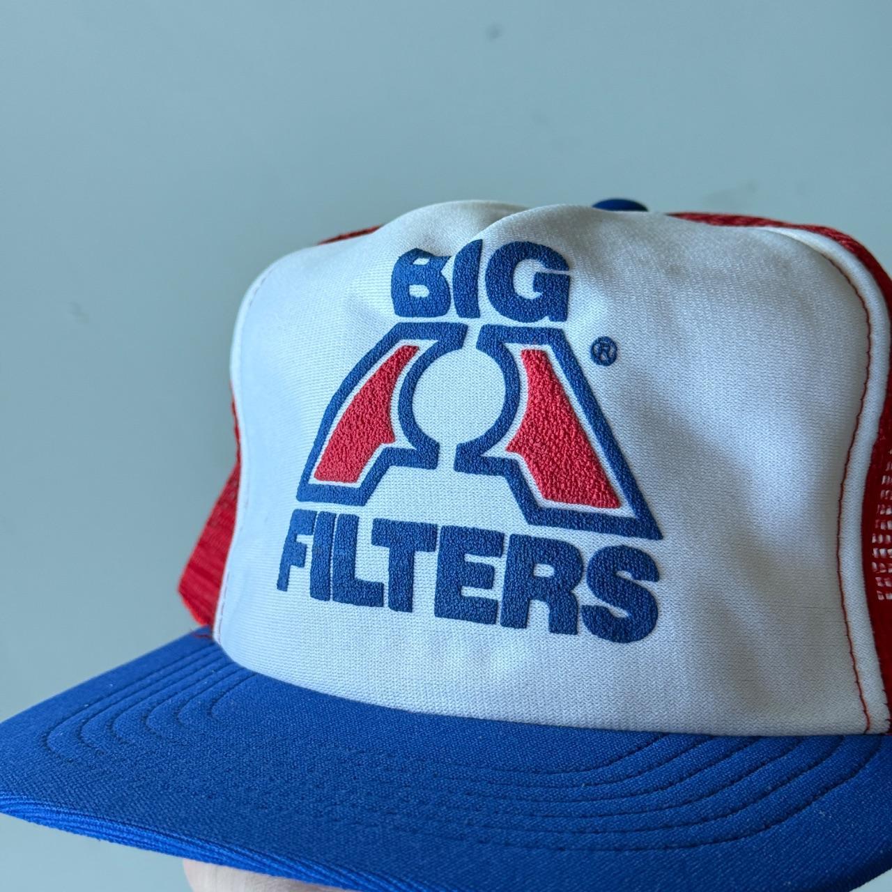 White / Red Big A Filters Vintage Foam and Mesh SnapBack Trucker Cap