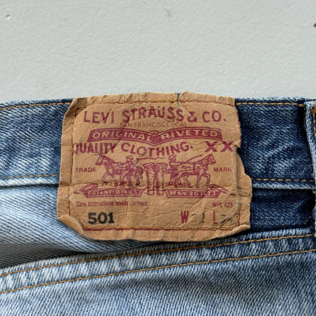Levi's 501 Denim Straight Leg Y2K Acid Wash Vintage Jeans - 29” x 32”