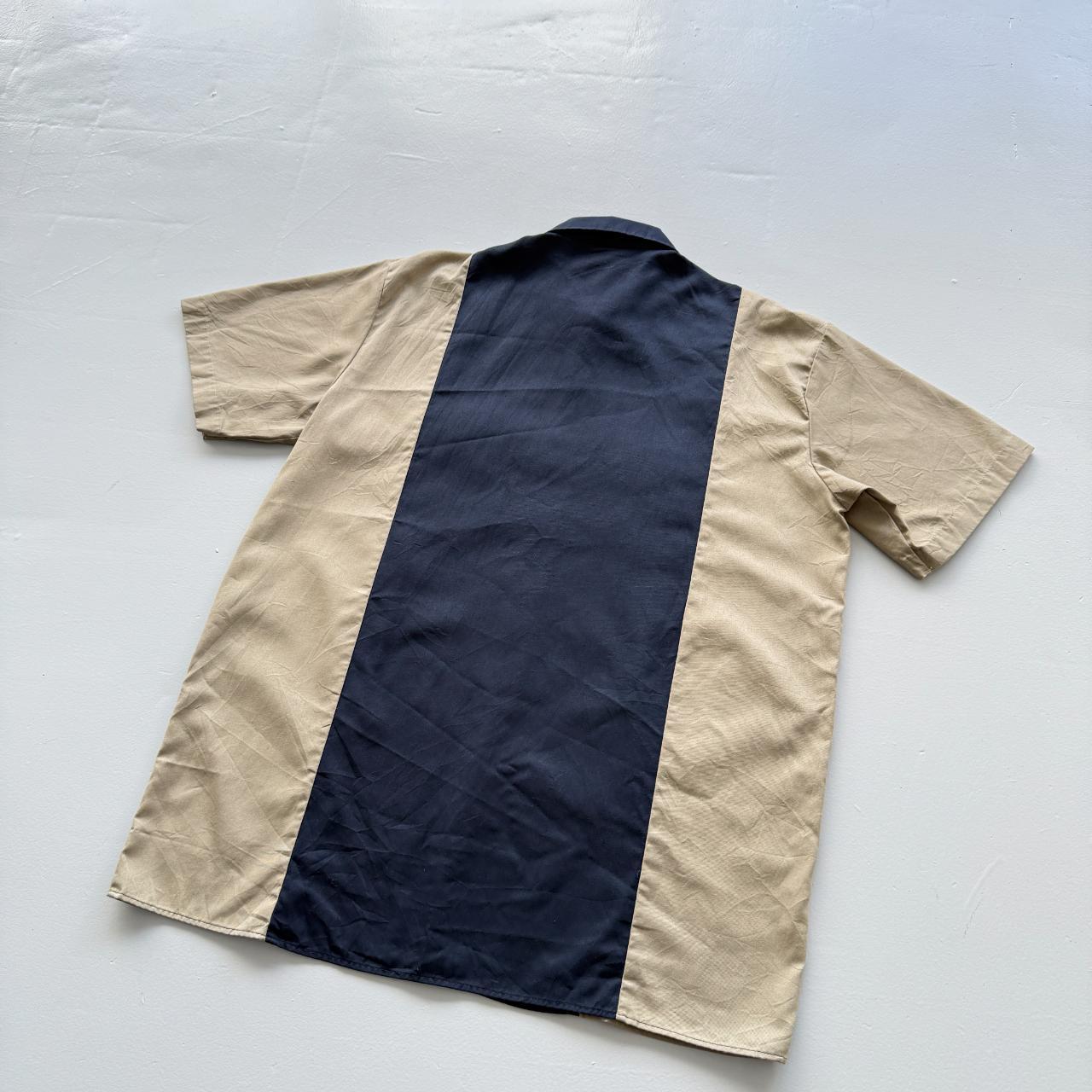 Navy Blue / Cream Dickies Workwear 90s Vintage Shirt - XL
