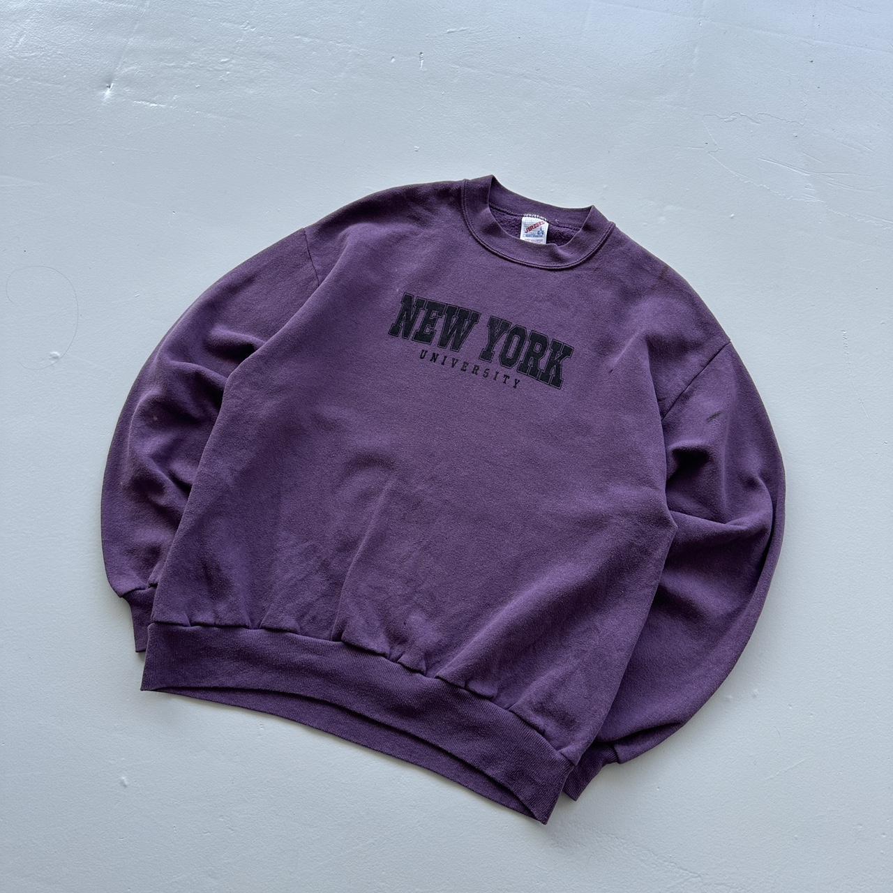Purple New York University 90s Sweatshirt - Large