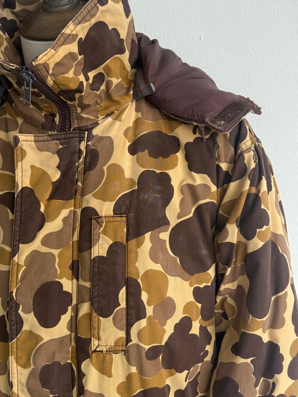 Avid Camo Duck Hunter 80's Vintage Hooded Hunting Jacket - Medium