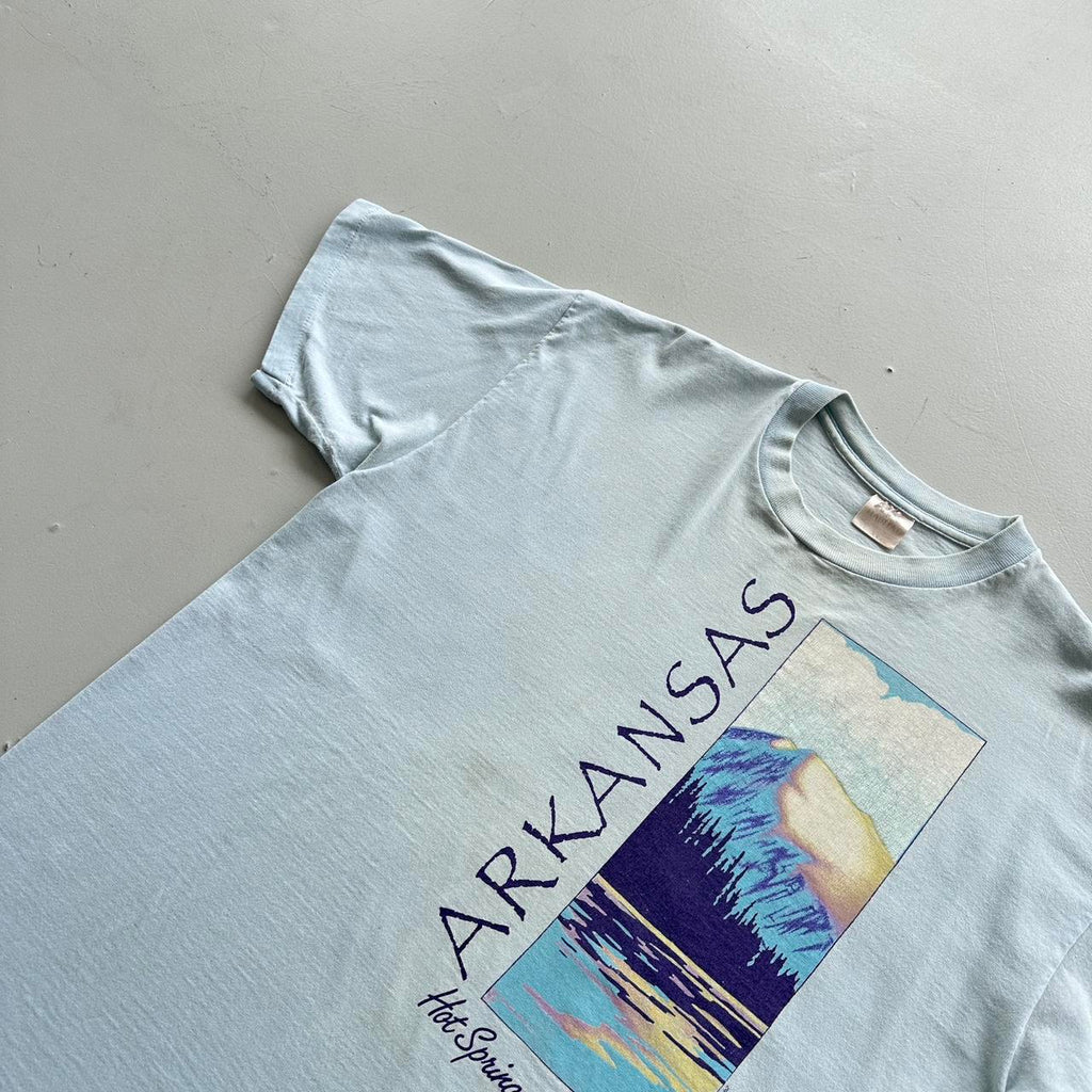Pale Blue Arkansas Tourist Vintage 90's T-shirt - Large