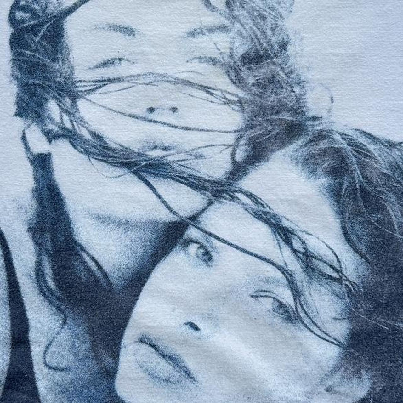 White Blue Romantic 00's Vintage T-shirt - Large