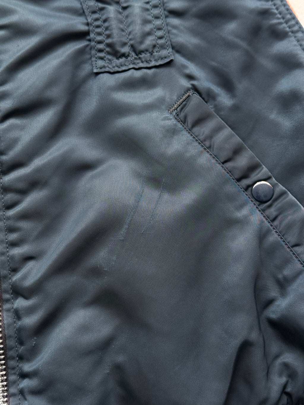 Alpha Industries Reversible Made in USA 80's Vintage MA-1 Bomber Vest - Large