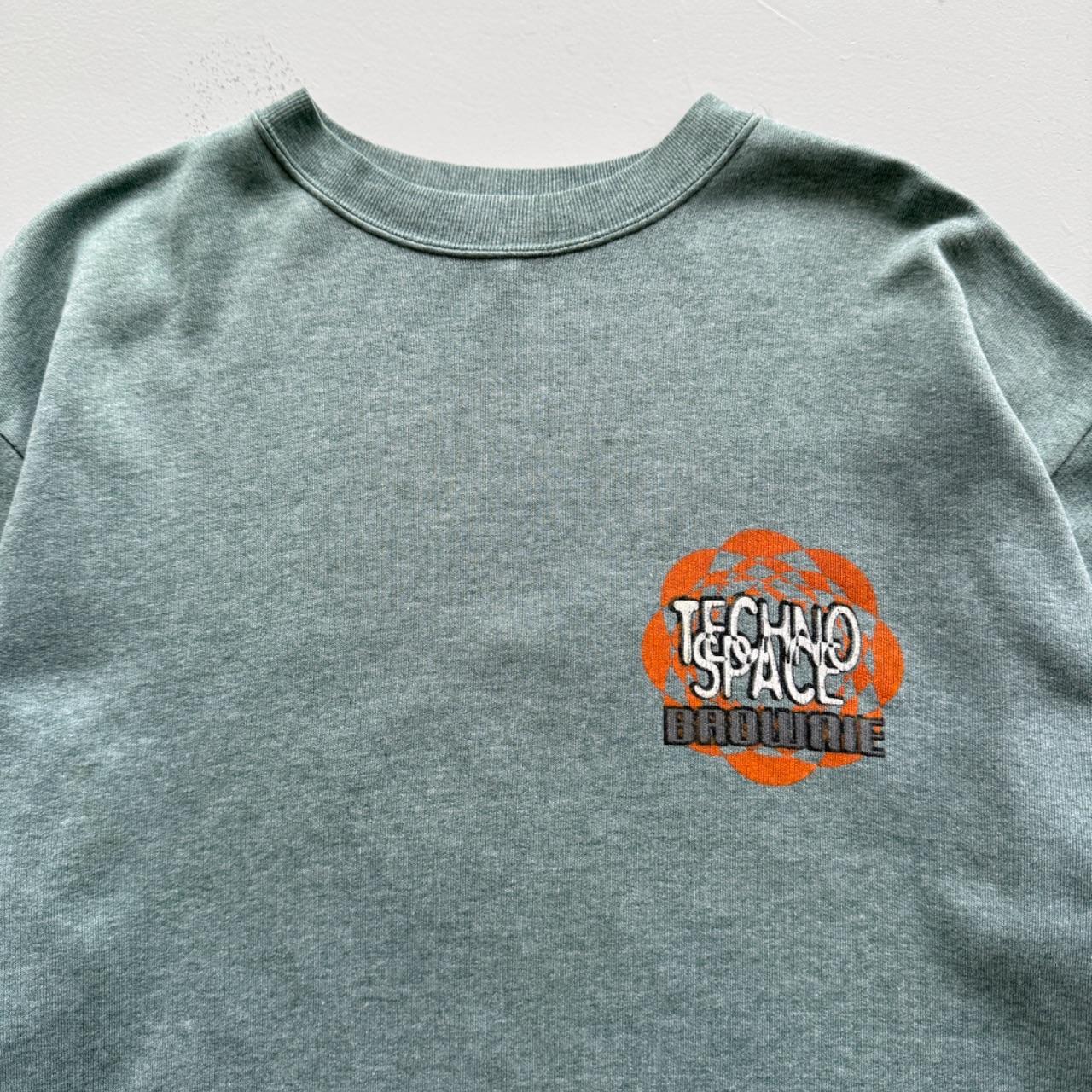Light Blue Techno Space 90’s Vintage Rave Graphic Sweatshirt - XL