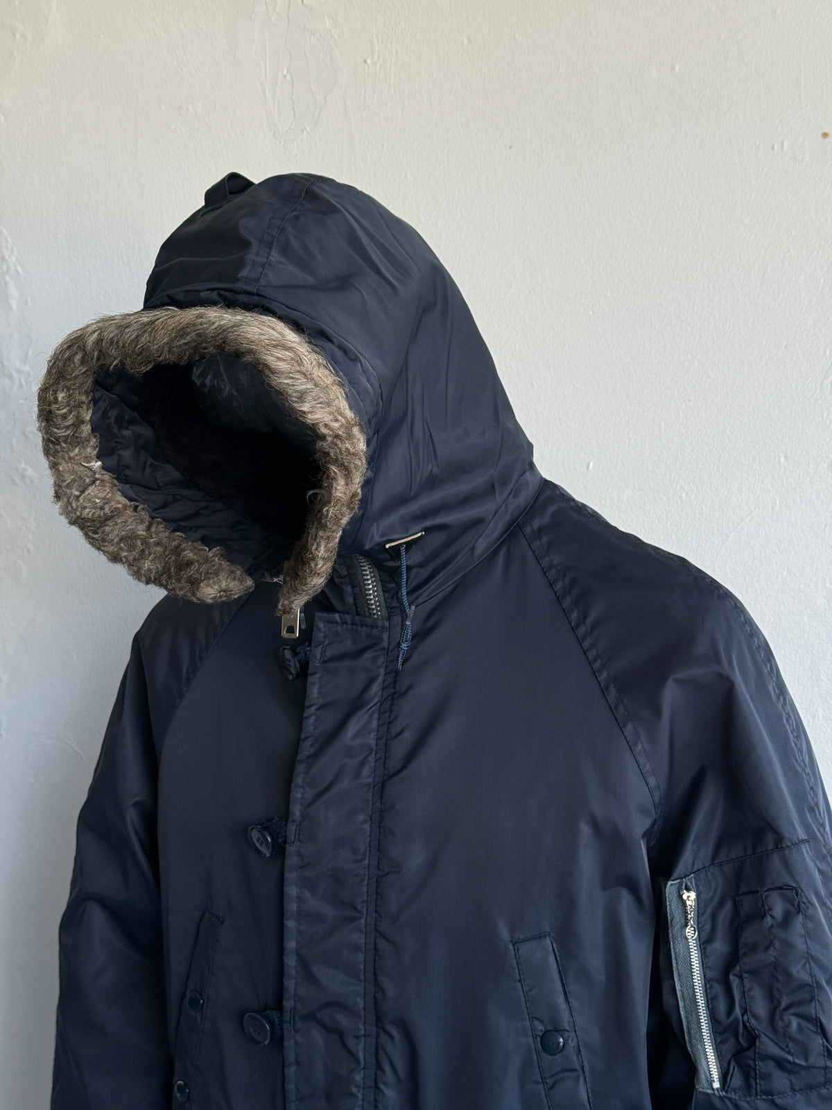 Navy Made in Korea 80's Vintage Snorkel Parka - Small