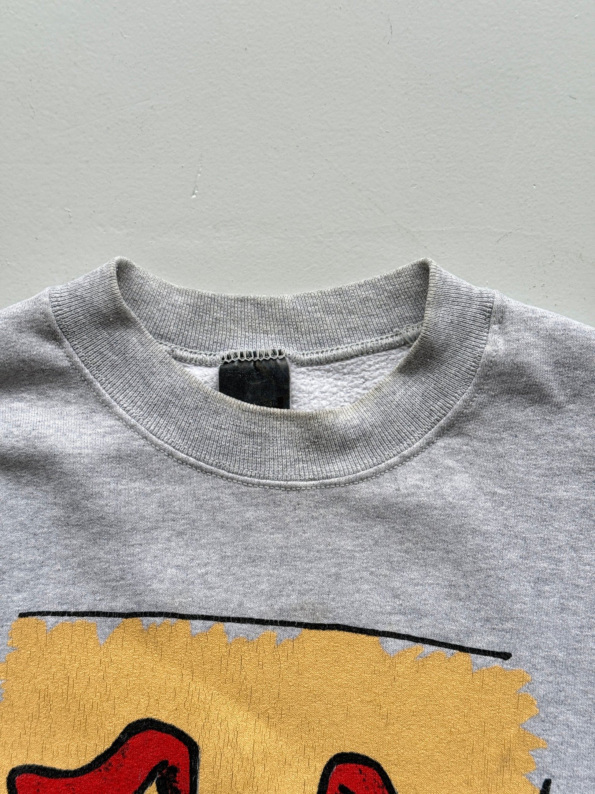 Grey Cartoon Dog 90's Vintage Graphic Sweatshirt Jumper - Large