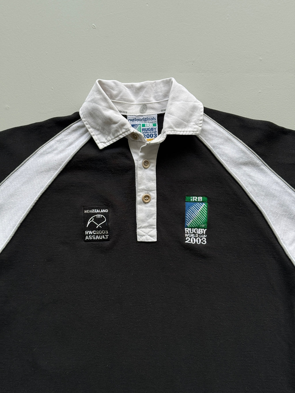 Black Rugby World Cup 2003 Vintage 00's Jersey Polo - Small