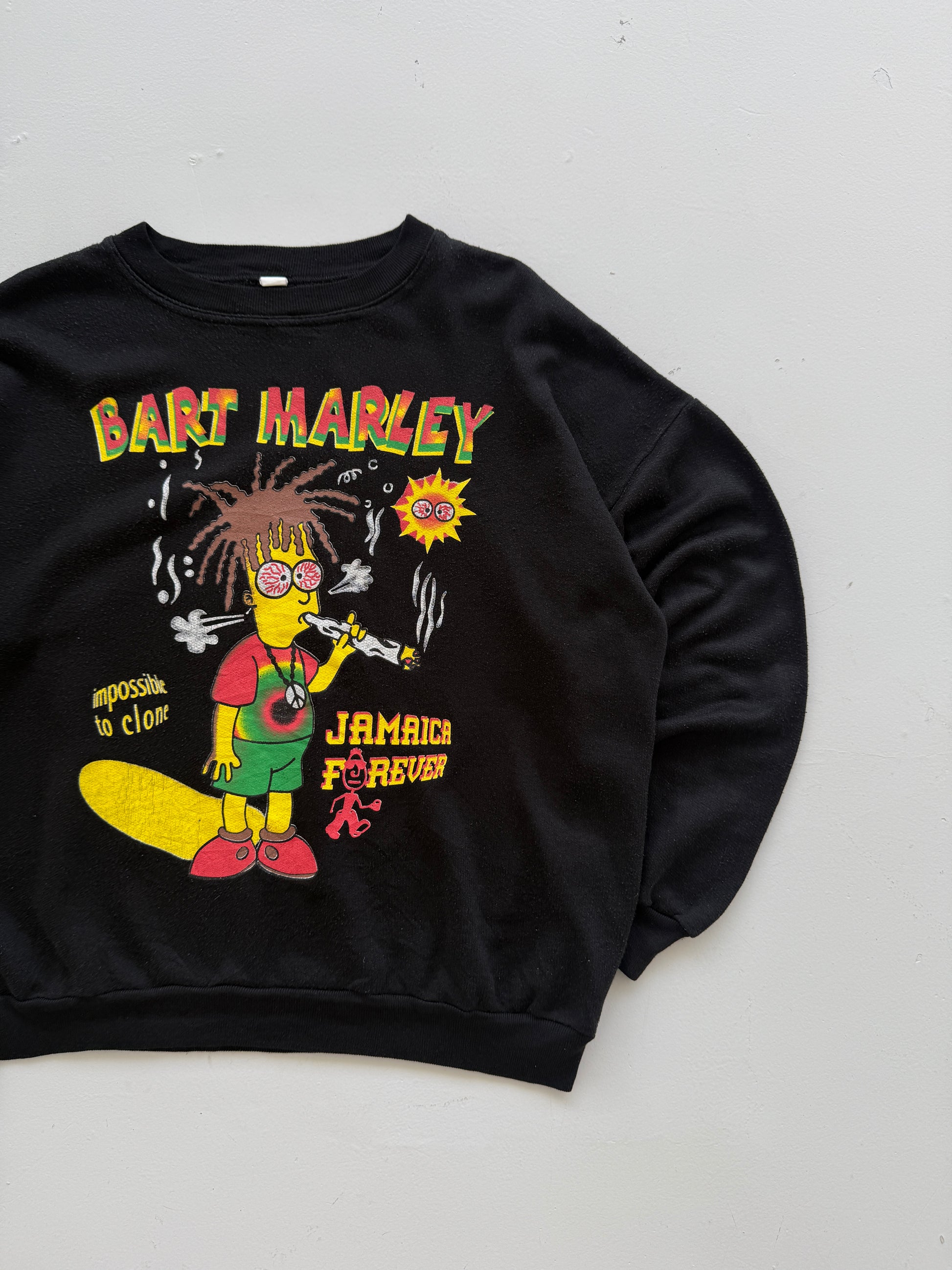 Bart Marley Simpsons Jamaica Forever 90's Vintage Graphic Sweatshirt - Large