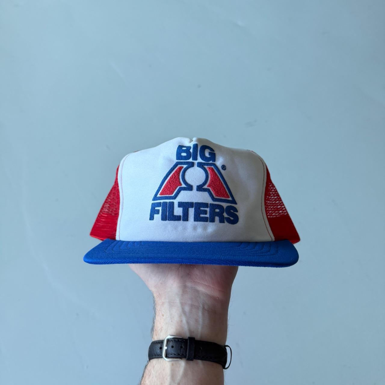 White / Red Big A Filters Vintage Foam and Mesh SnapBack Trucker Cap