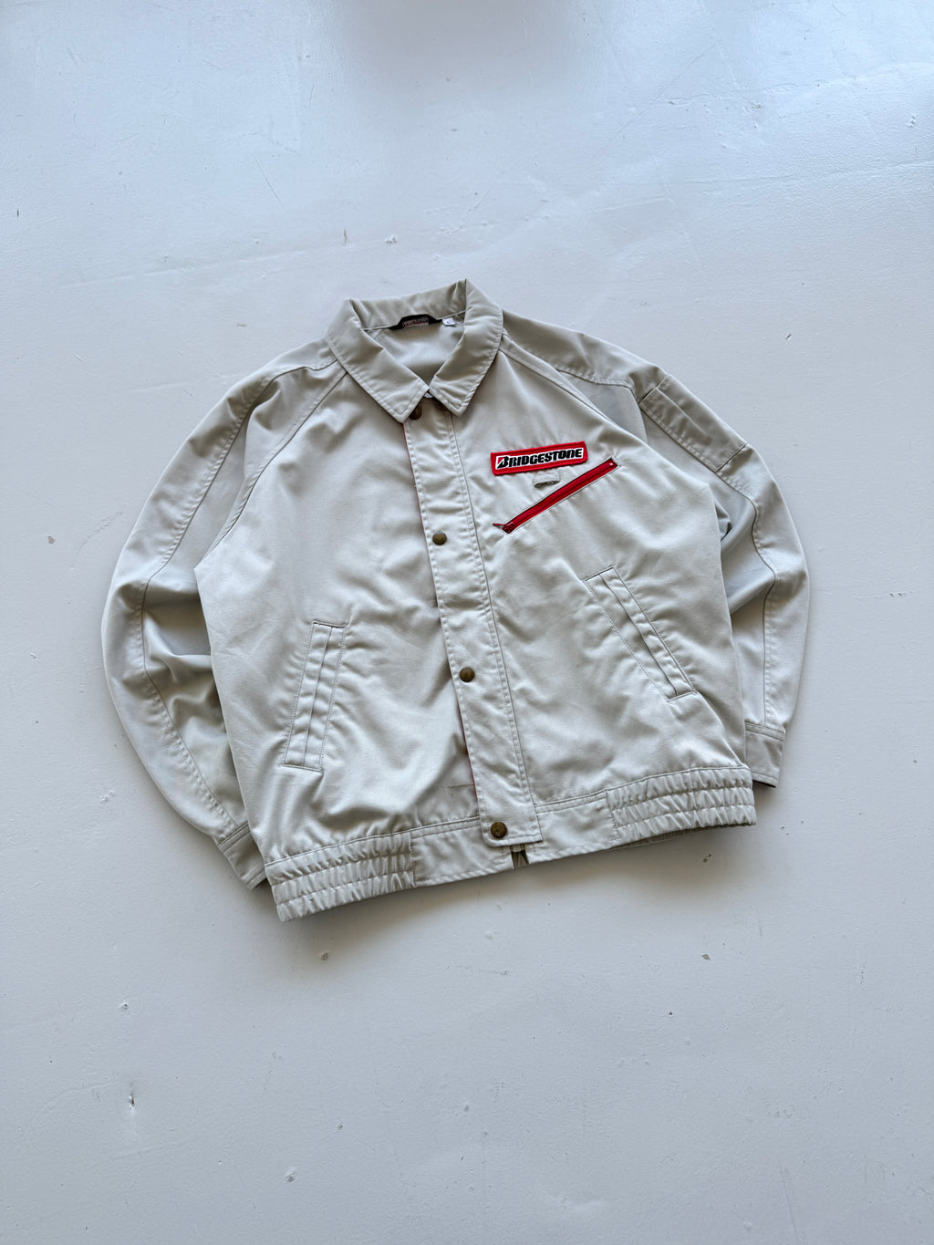 Grey Japanese Workwear 90's Vintage Bridgestone Mechanics - Medium