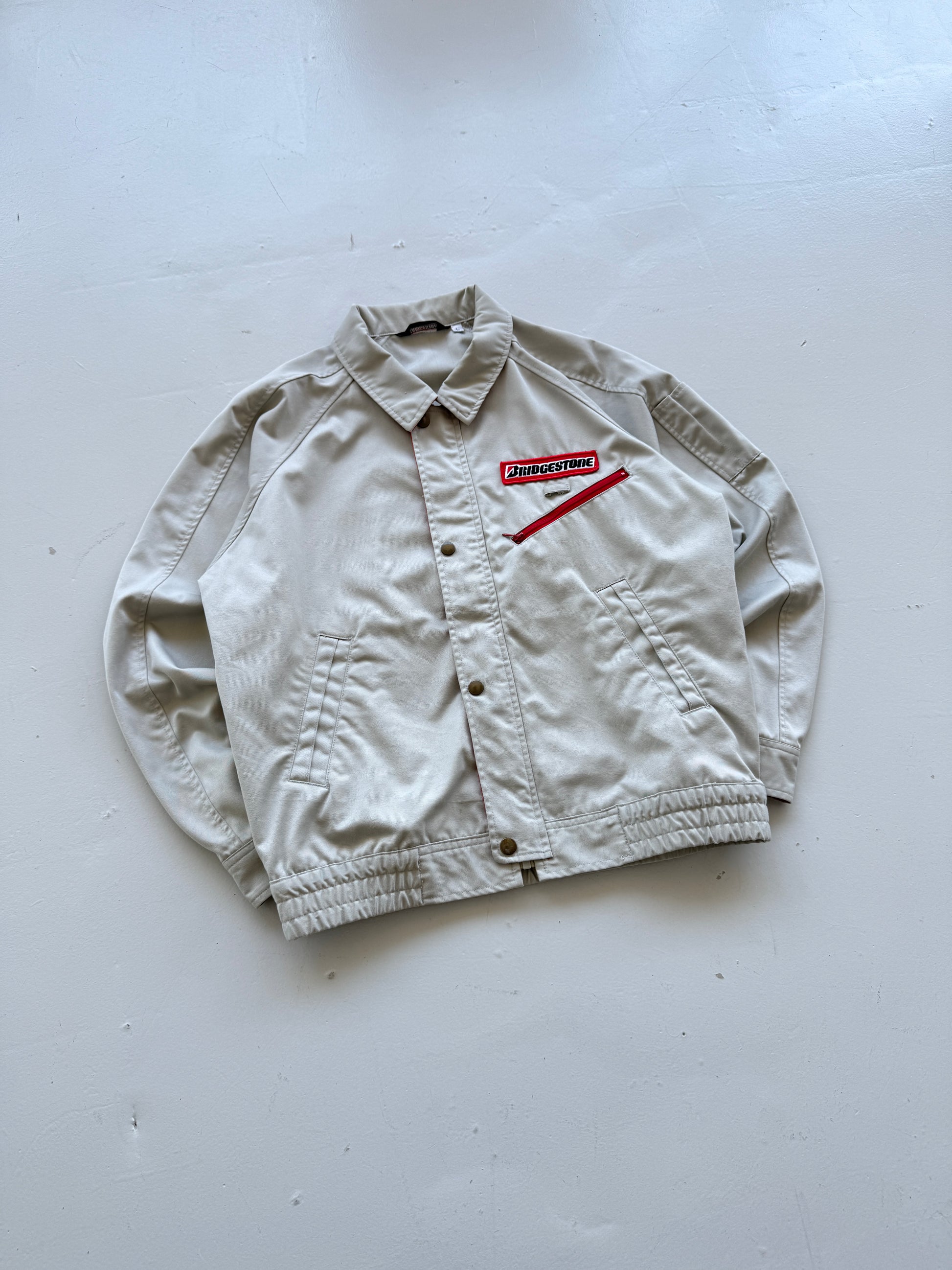 Grey Japanese Workwear 90's Vintage Bridgestone Mechanics - Medium