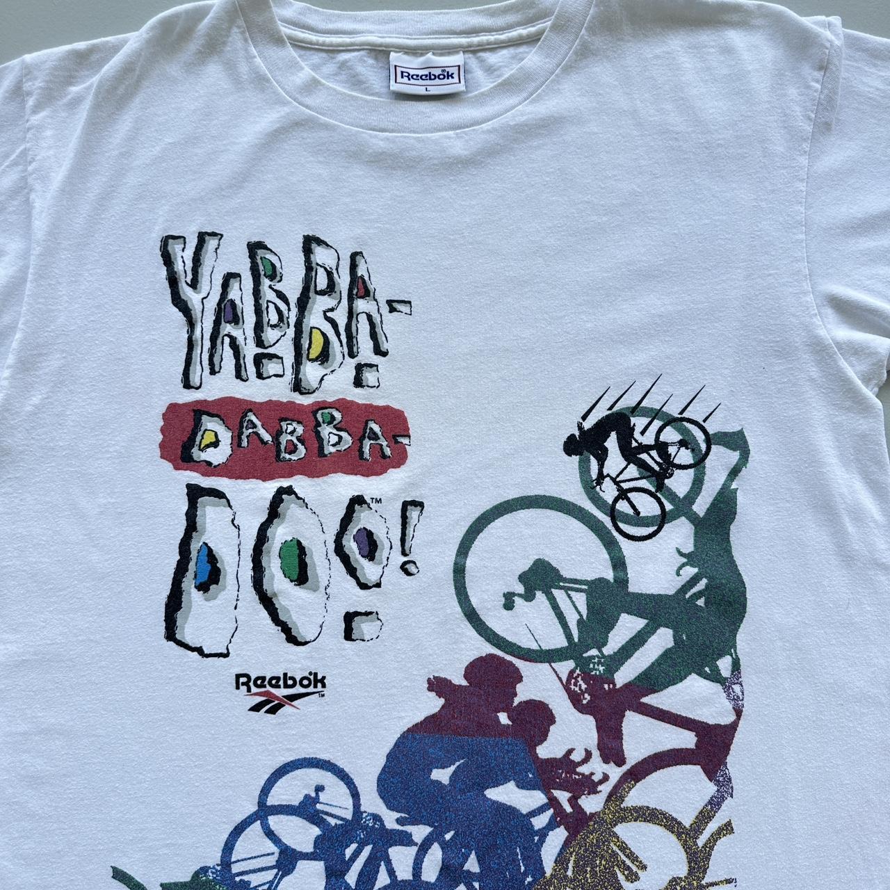 White Reebok The Flintstones Cycling Vintage 90s Rare T-shirt - XL