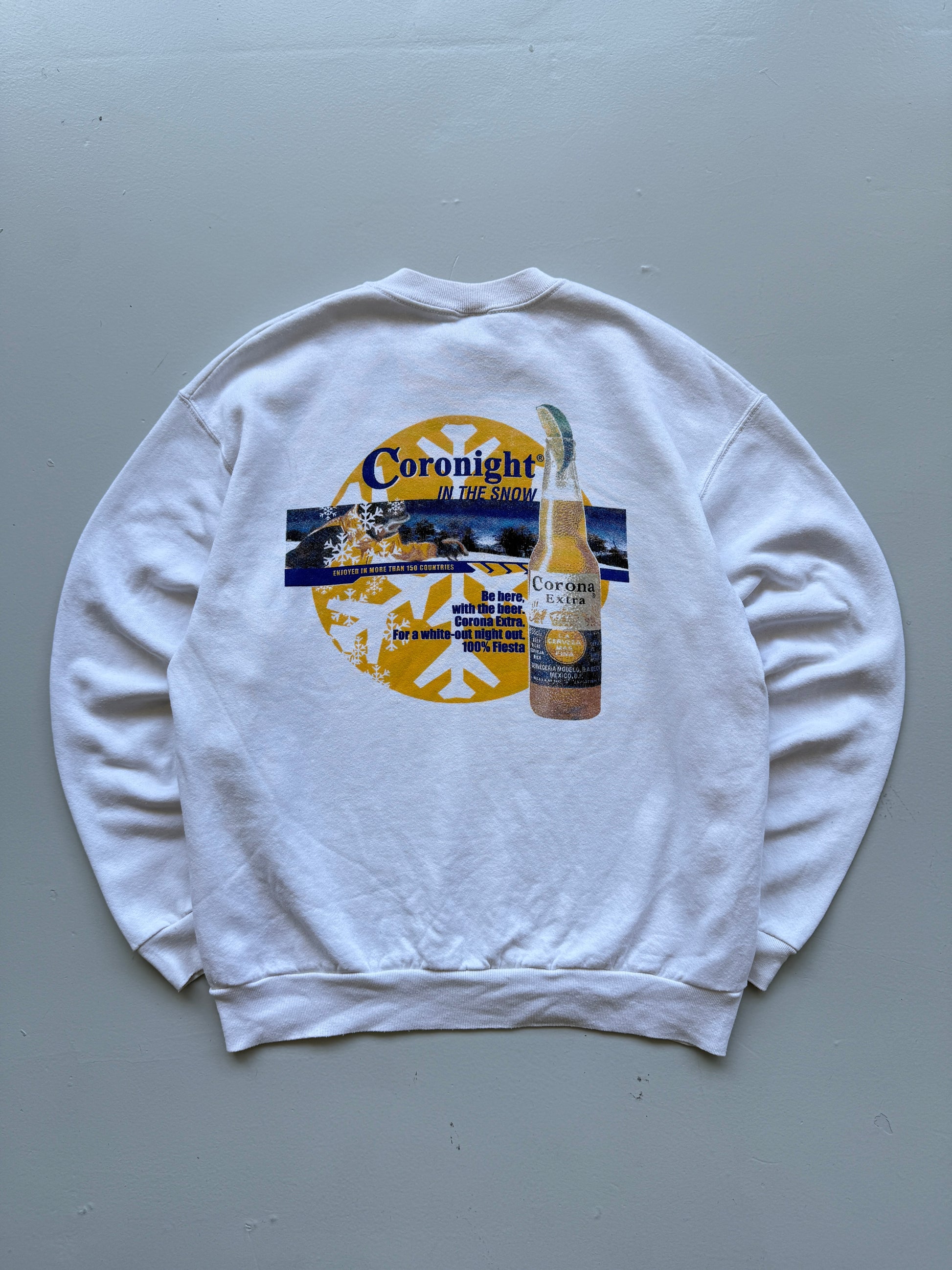 Corona Extra Coronight In The Snow 90's Vintage Graphic Sweatshirt - Medium