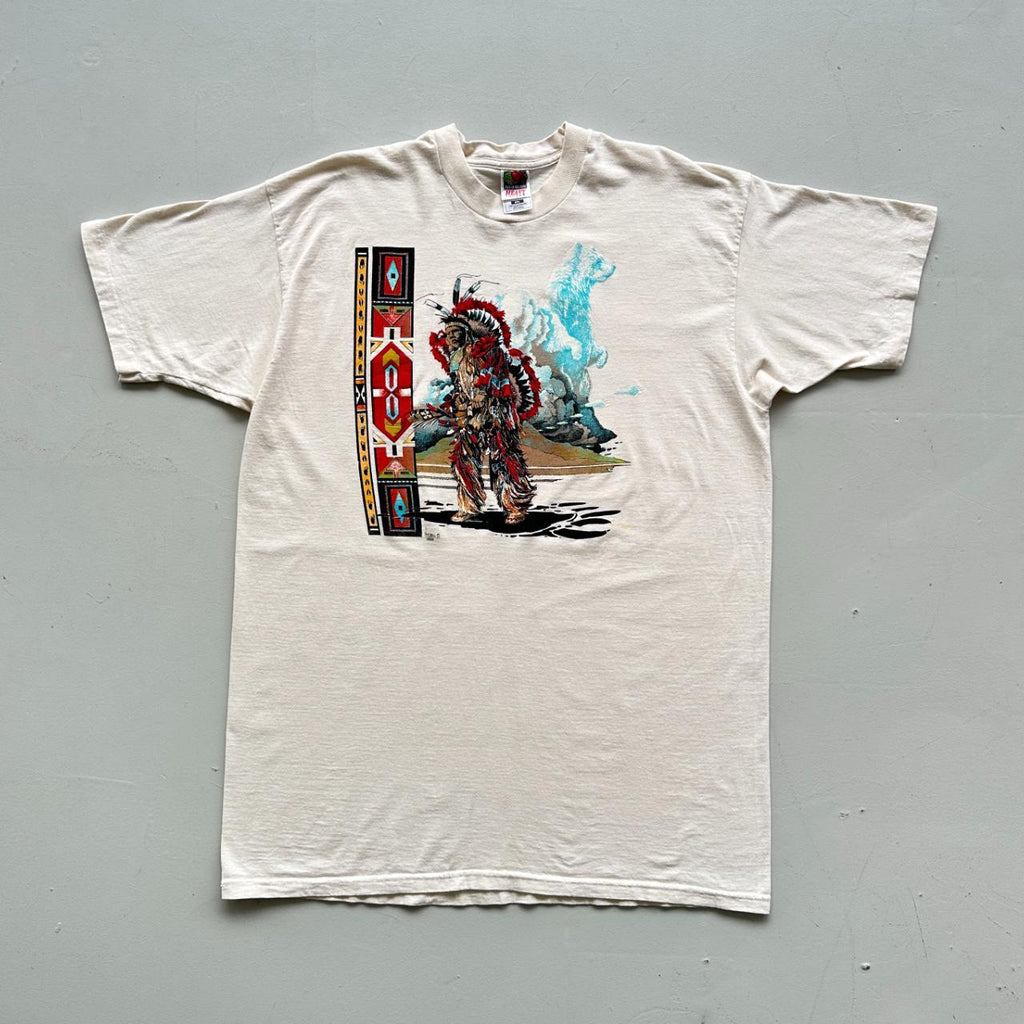 Tan Native Ameircan Vintage 90's Graphic T-shirt - XL Long