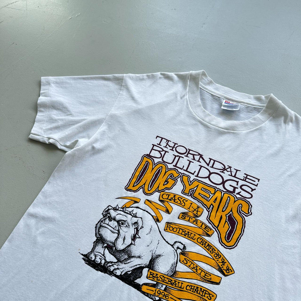 White Thorndale Bulldogs Vintage 90's T-shirt - Large