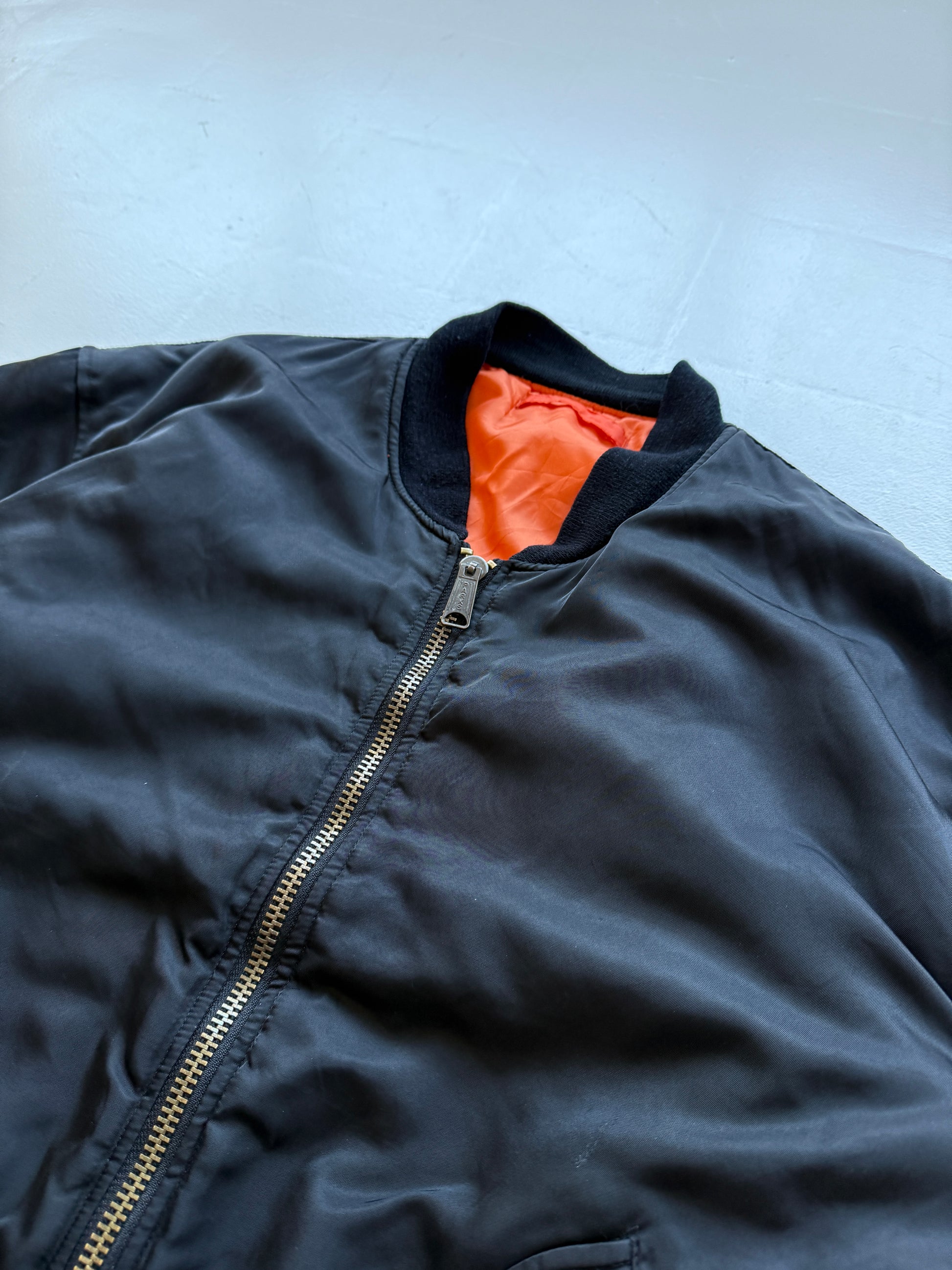 Black Reversible 90's Vintage Bomber Jacket - XL