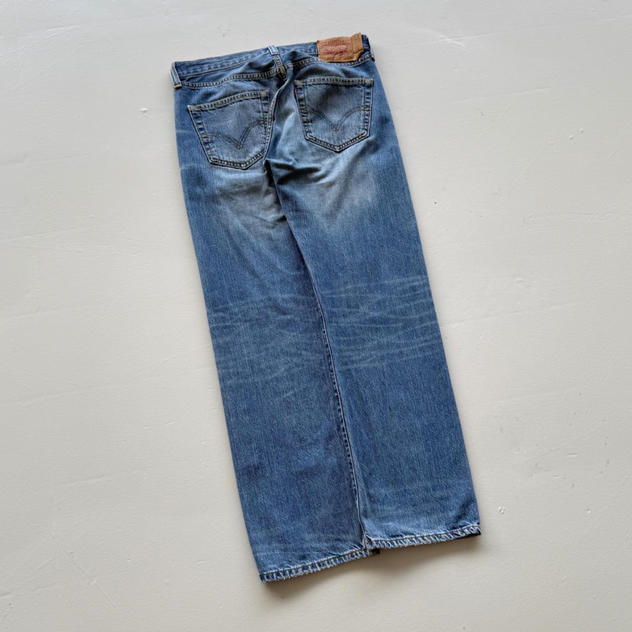 Blue Levi's 501 Denim 00's Vintage Jeans - 34” x 29”