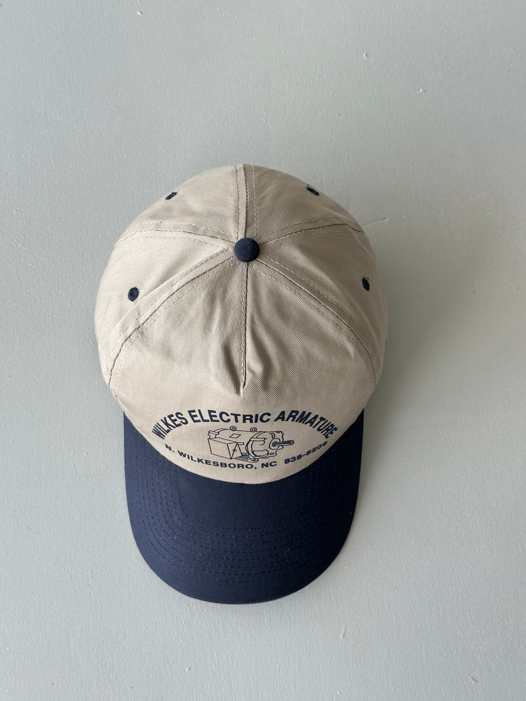 Stone / Navy Wilkes Electric Armature 90's Vintage SnapBack Trucker Cap