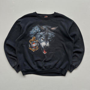 Black Harley Davidson 3D Emblem Rare 90’s Vintage Sweatshirt - Large